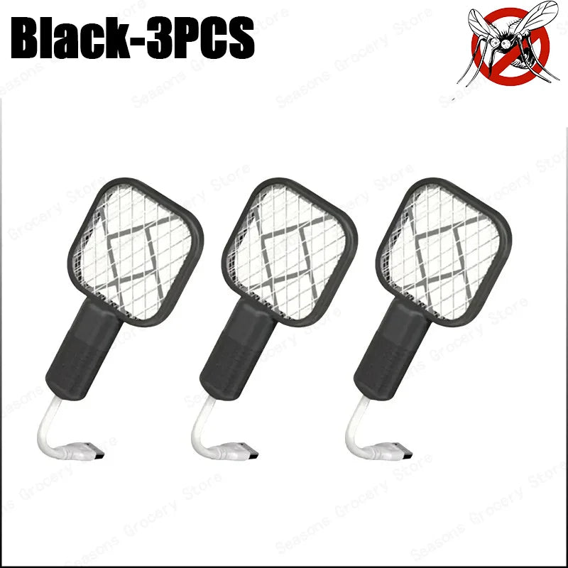 USB Mosquito Swatter Trap Electric Shock Mini Fly Bug Zapper UV Light Portable Insect Racket for Bedroom Pest Control