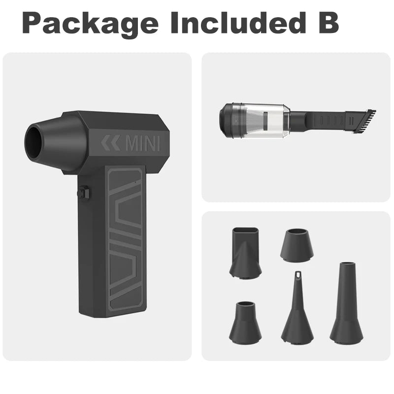 300000RPM Powerful Air Blower Brushless Motor Turbo Fan Wind Speed 52m/s Electric Air Duster With 5 Nozzles Super Jet Dry Blow