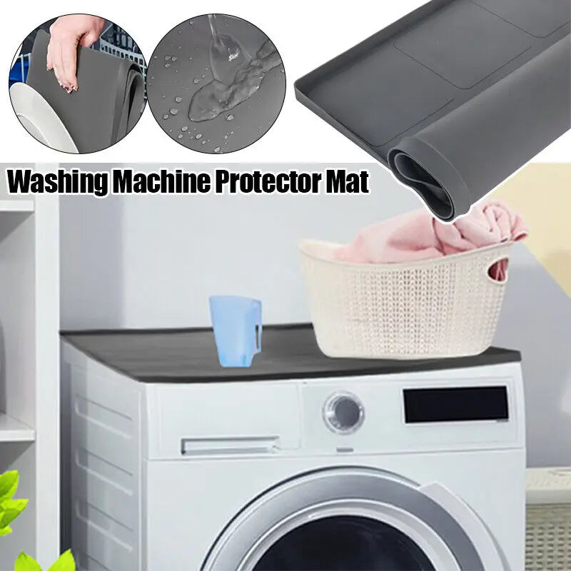 Solid Washing Machine Dust Cover Waterproof Silicone Washing Machine Protective Pad Washer Dryer Protector Silicone Mat New