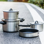 Customizable cooking pot set, camping kitchen induction non-stick soup pan, frying pan, outdoor cooker