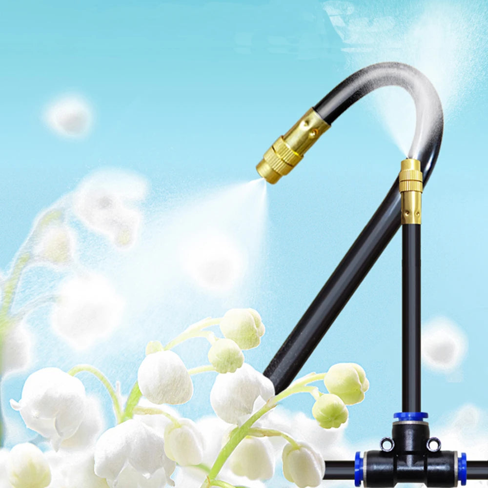 DIY 5~20M Universal Adjustable Atomizing Sprayer Misting System Kit For Lawn Garden Irrigation OD8mm Tube Garden Water Mister