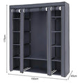 Portable Wardrobe Clothes Organizer Non-Woven Fabric Wardrobe Storage Cupboard for Bedroom 150 * 45 *175cm Storage Shelves