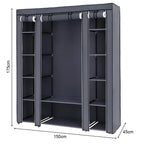 Portable Wardrobe Clothes Organizer Non-Woven Fabric Wardrobe Storage Cupboard for Bedroom 150 * 45 *175cm Storage Shelves