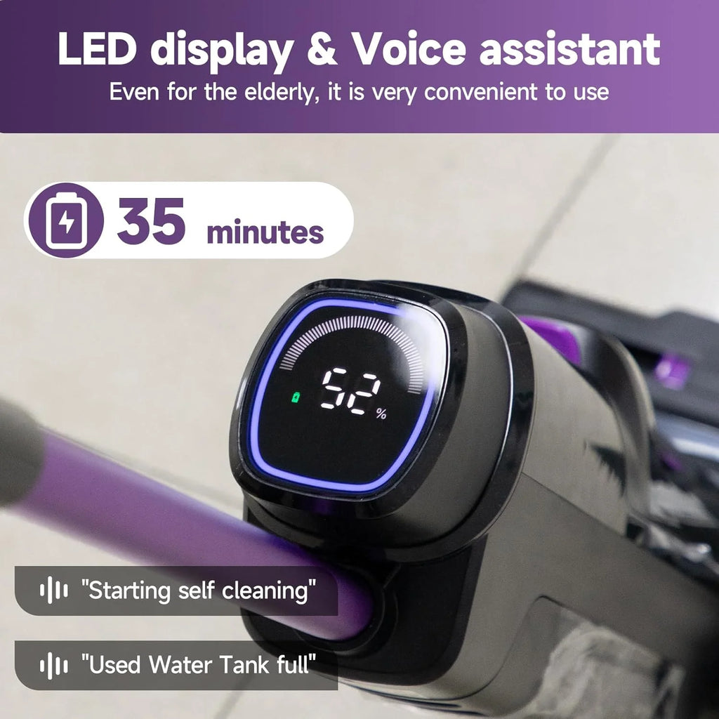 Redkey W15 Wireless Wet and Dry Vacuum Cleaner 3 in 1 Cordless Vacuum Mop with Self-Washing Edge Cleaning 35min Runtime