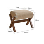 Solid Wood Footstool Soft Household Shoe Bench Doorway Stool Living Room Small Bench Sitting Stool for Bedside Dressing Room