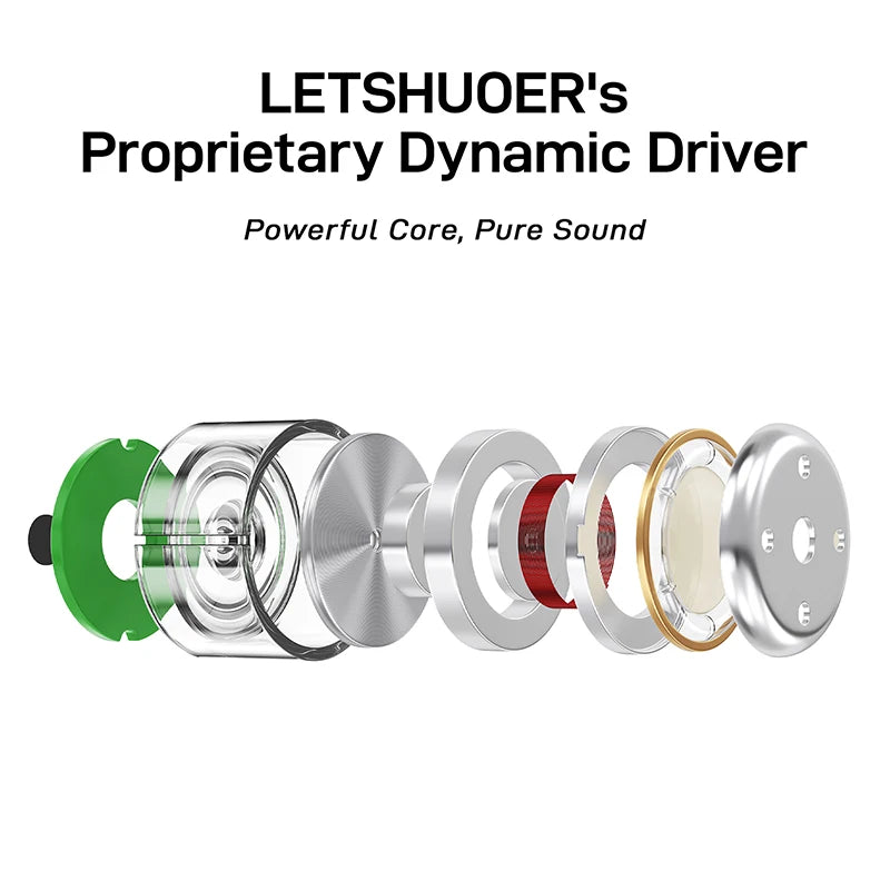LETSHUOER D02 Type-C In-Ear Monitor 11mm Dynamic Driver Earphones Replaceable Cables Gaming Earbuds