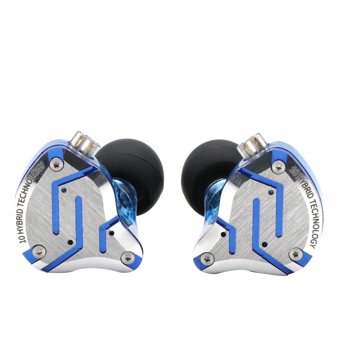 KZ ZS10 Pro 4BA+1DD 5 Driver in-Ear HiFi Metal Earphones with Stainless Steel Faceplate, 2 Pin Detachable Cable