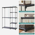 SONGMICS Portable Closet, Freestanding Closet Organizer, Clothes Rack with Shelves, Hanging Rods, Storage Organizer