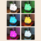 Bunny Alarm Clock Sleep Training Night Lights Rabbit Silicone Pat Light Rabbit Digital Alarm Clock Fun Rabbit Wake up Lamp