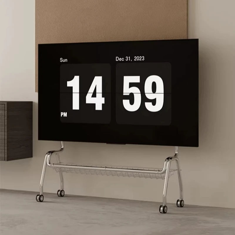 TV Stands Nordic TV Mobile Bracket Living Room Home Modern Simple Floor 32-75 Inch Stainless Steel Hanger with Wheels TV Cabinet
