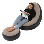 Inflatable Lazy Sofa Chair PVC Flocking Foldable Sofa With Slip-on Lunch Lounge Chair Set