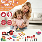 Mini Kids Kitchen Toys Set Pretend Play Cooking Pots Pans Utensils with Play Food Educational Gift for Toddler Boys Girls 3+