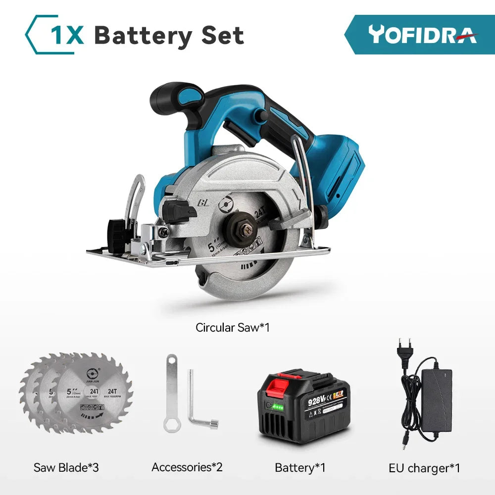 1000W Brushless Electric Circular Saw 10800RPM Cordless Multifunctional Woodworking Cutting Power Tool For Makita Battery Pin