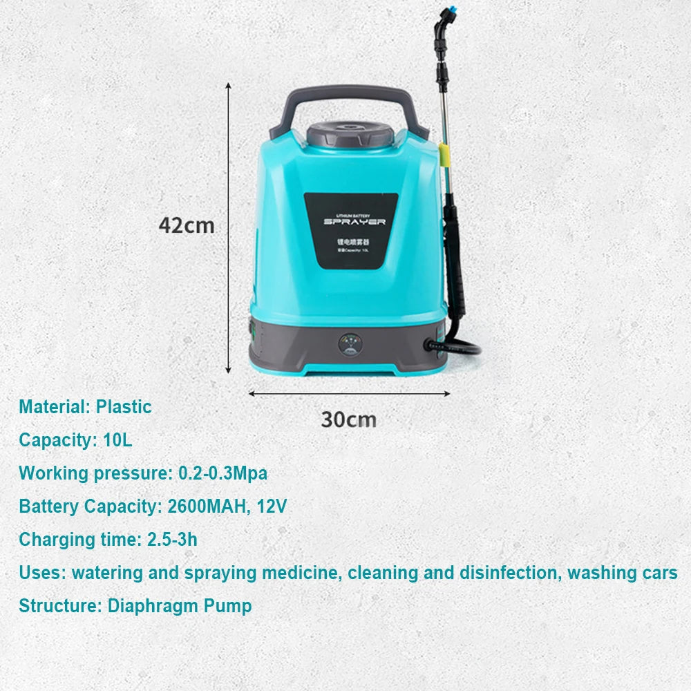 10L one battery electric spray recharge spray rechargeable agricultural gardening tools high-pressure atomizing battery spray