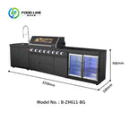 Customized Stainless Steel Outdoor Kitchen Island For Backyard Patio Garden Outdoor Kitchen Cabinet with Complete BBQ Setup