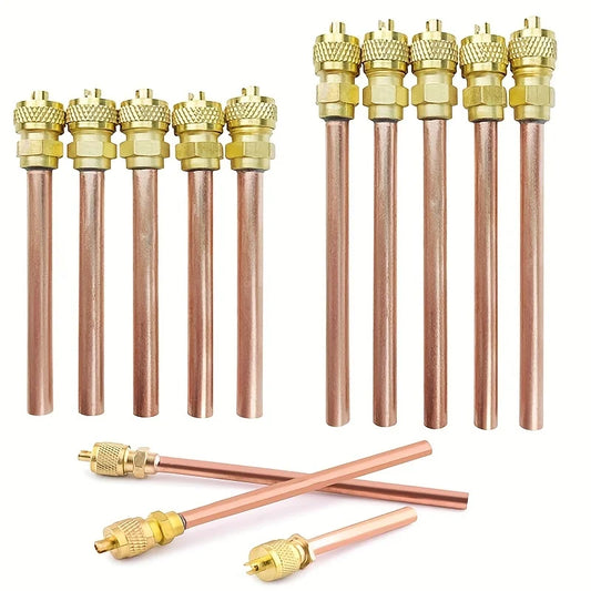 10/20PCS Car AC Refrigeration 100mm/125mm Accessories Valves Copper Tube Filling Parts 3.4 Mpa Home DIY Power Tool