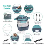 Electric Heated Lunch Box with Thermal Insulation for Office, Dorm, and Travel Meals