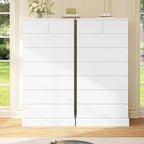 White Tall Dresser for Bedroom with 8 Drawers, 59.6" Tall Dressers & Chests of Drawers, Modern Wood Closet Organizer and Storage