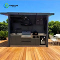 Customized Multi-functional Mobile Outdoor Kitchen Folding Party Kitchen Modern Stainless Oven Integrated Barbecue Kitchen