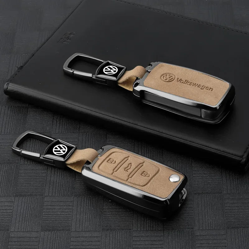 Vw Golf 5 6 Polo Passat B6 B7 Cc Skoda Jetta Universal Car Key Case Luxury Leather Key Cover Durable Secure Car Holder
