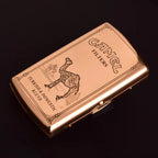 Retro Red Copper Brass Carved Cigarette Case for 12 Cigarettes Portable Tobacco Case Cigarette Holder Storage Box Smoking Tools