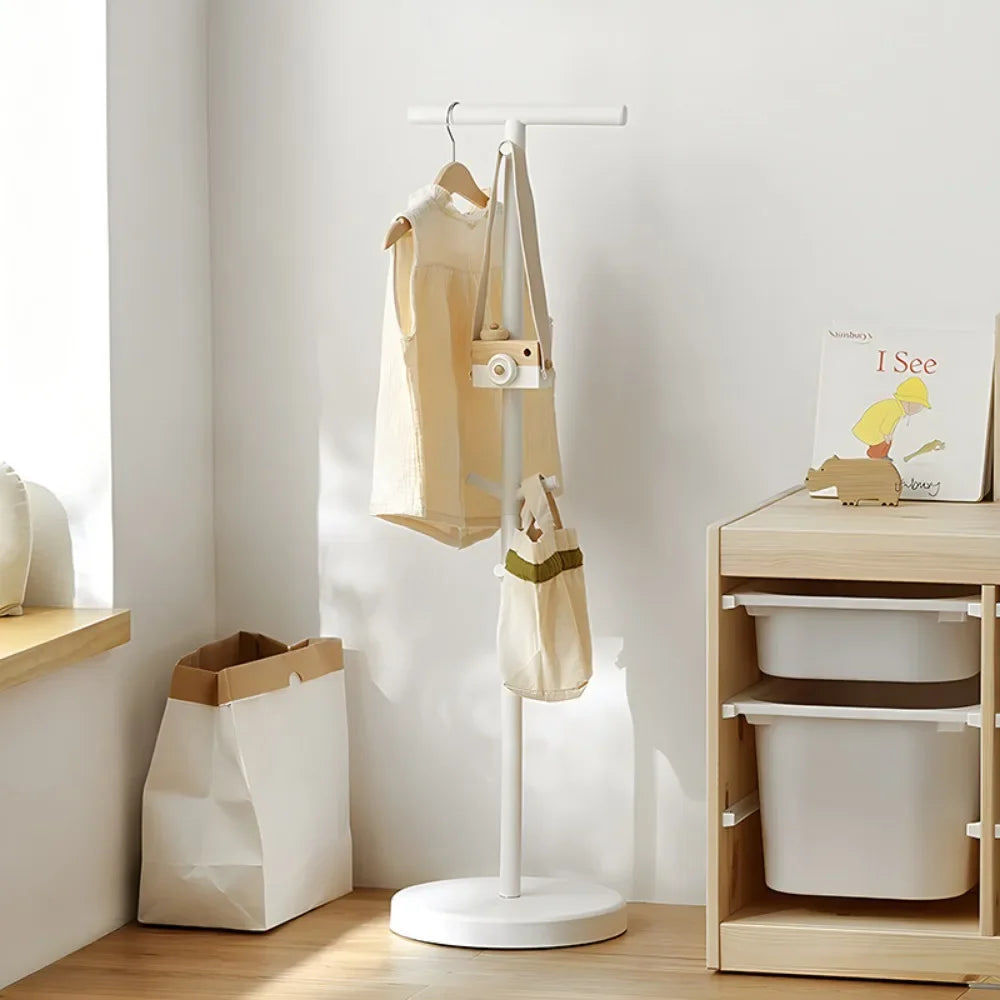 BookBag Storage Rack Single Rod Desk Side Hanging Shelf Floor Standing Children's Clothing Rack Living Room Coat Rack Organizer