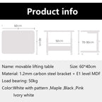 Movable Bedside Computer Desk Adjustable Bed Table with Lift Function Portable Home Desk Laptop Use Bedside Nightstand Bedroom