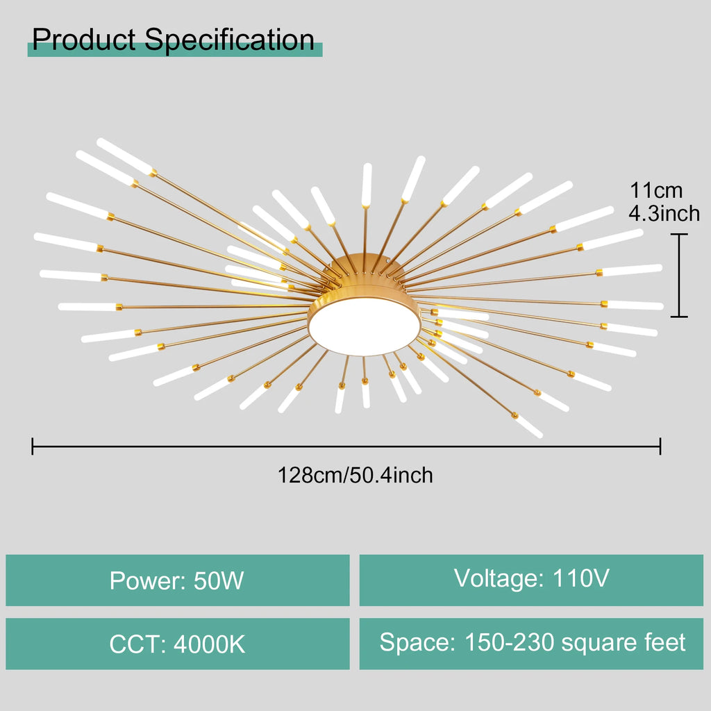 Modern LED Ceiling Light for Living Room Lamp Bedroom Ceiling Chandeliers AC 90-260V Gold Black Home Decoration Light Fixture