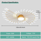 Modern LED Ceiling Light for Living Room Lamp Bedroom Ceiling Chandeliers AC 90-260V Gold Black Home Decoration Light Fixture