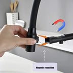 Kitchen Purified Water 2 Function Brass Cold and Hot Mix Faucet Black Flexible Water Pipe 360 Rotate Filtered Water Deck Install