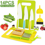 New Kids Cooking Cutter Set Kids Knife Toddler Wooden Cutter Plastic Fruit Knives Crinkle DIY Peeler Tools Kitchen Accessories