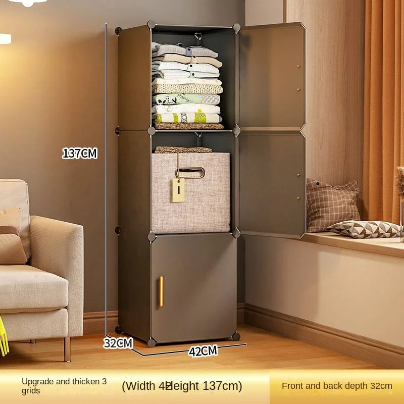 Folding Wardrobe Clothes Cabinets Simple Dressers Cube Storage Locke Closet Plastic Collapsible Sturdy Home Bedroom Furniture
