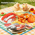 Kids Kitchen Toy Set Simulated Big Size Lobster Crab Fish Chicken Fun Cutting Food DIY Assembly Model Accessories Birthday Gifts