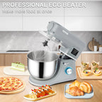 SucceBuy 5 IN 1 Stand Mixer Multifunctional Electric Mixer with 6 Speeds LCD Screen Timing 7.4 Qt Stainless Bowl Dough Hook