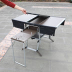 Camp Aluminum Kitchen and Rv Kitchen  Bulin C550 Outdoor  Equipped Picnic Table Folding Camping Stove Camping Mobile Kitchen