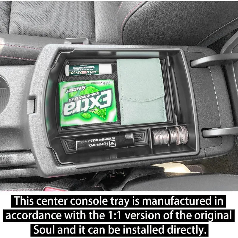 Center Console Organizer Compatible with Kia Soul 2020 2021 2022 2023 2024 2025 Accessories, Armrest Insert Tray Secondary Stora