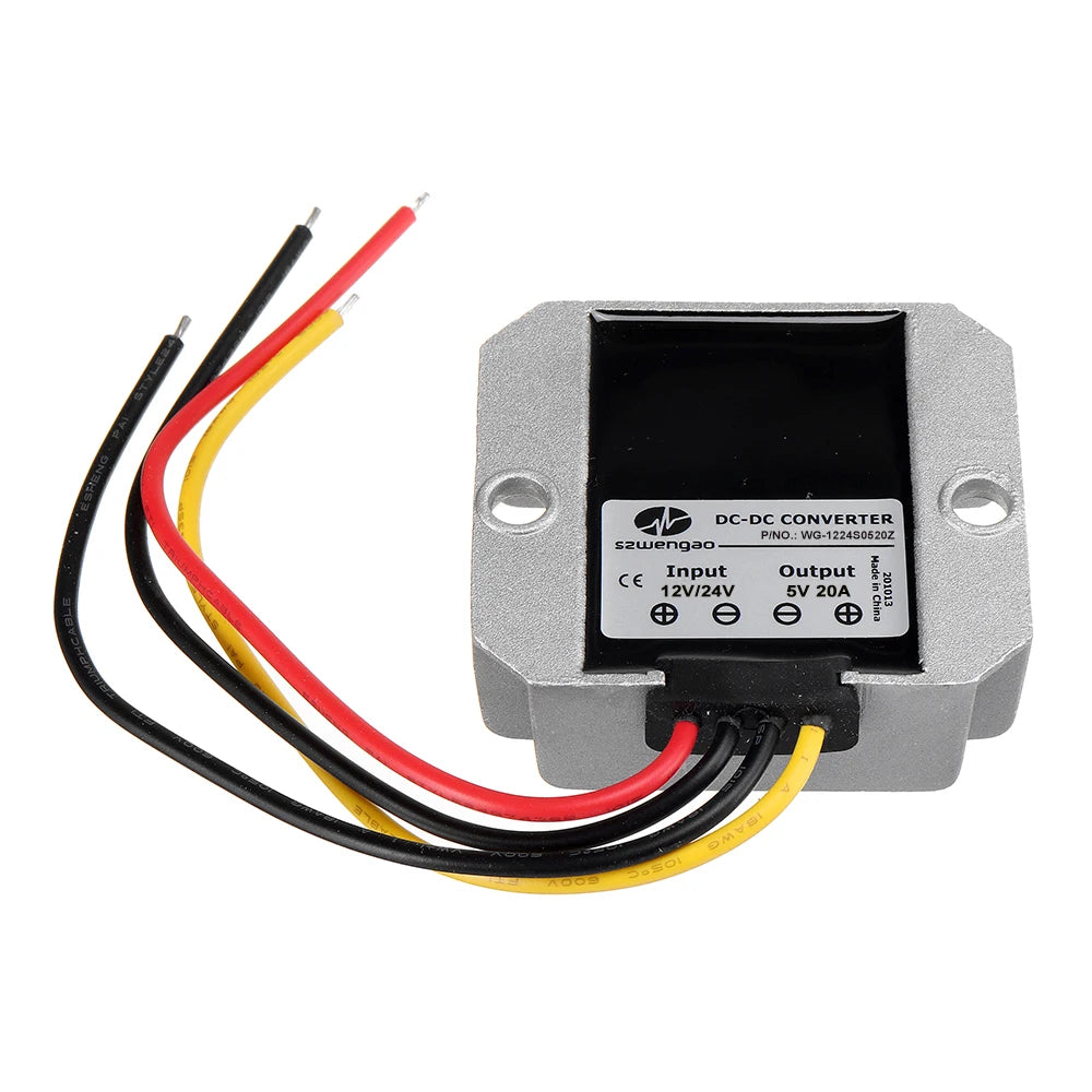 DC 12V/24V Step-down to 5V 5A 10A 15A 20A 100W Power Converter Module Buck Voltage Regulator LED Switching Power Supply Adapter