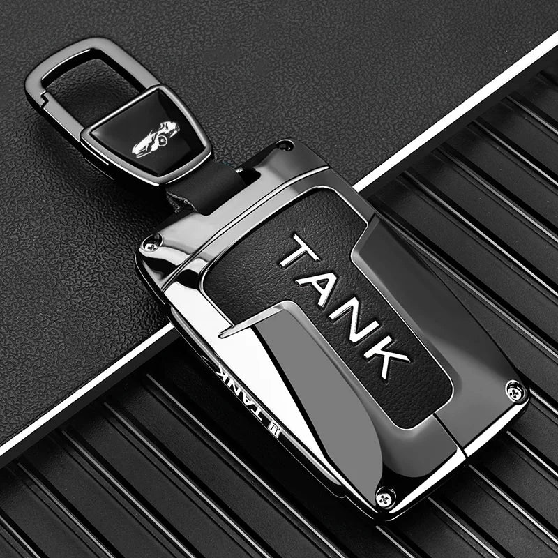 Zinc Alloy Car Key Case for Great Wall GWM WEY TANK 300 500 Tank300 Tank500 Remote Cover Bag Shell Keychain Holder Accessories