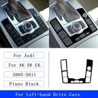 For Audi A6 S6 C6 2005-2011 Piano Black Centre Gear Shift transmission Panel Cover Car inside Trim Accessories Sticker
