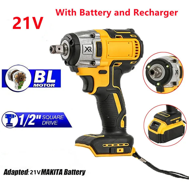 WOZOBUY Cordless Impact Electric Wrench 1/2" , Max Torque 236ft lbs (320N.m), Brushless-Power Motor, Includes LED Work Light