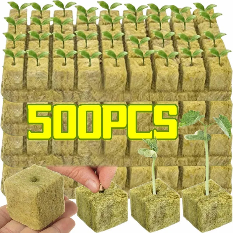 Sponge Block Starter Plug Rock Wool Grow Cubes Seedling Starter Plant Cube Hydroponic Media Plug Greenhouse Garden Nursery Pots