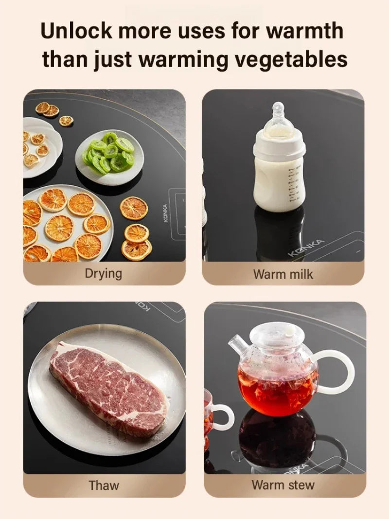 Multifunctional Electric Heating Tray Intelligent Constant Temperature Food Warming Tray Adjust Temperature Table Warming Plate