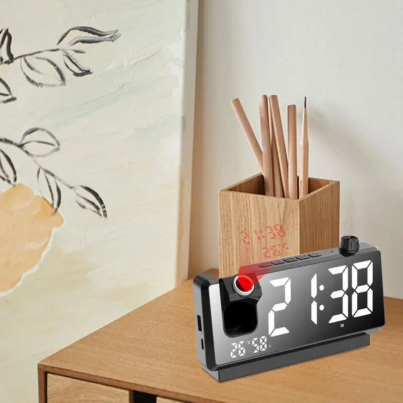 Ceiling Projection Clock Wireless Clocks Projection On Ceiling Wall 180 Degree Rotatable Digital Clock Projector Modern Desk