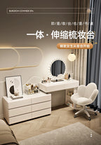 Solid wood cream style dresser chest integrated bedroom, modern simple makeup table light luxury high sense