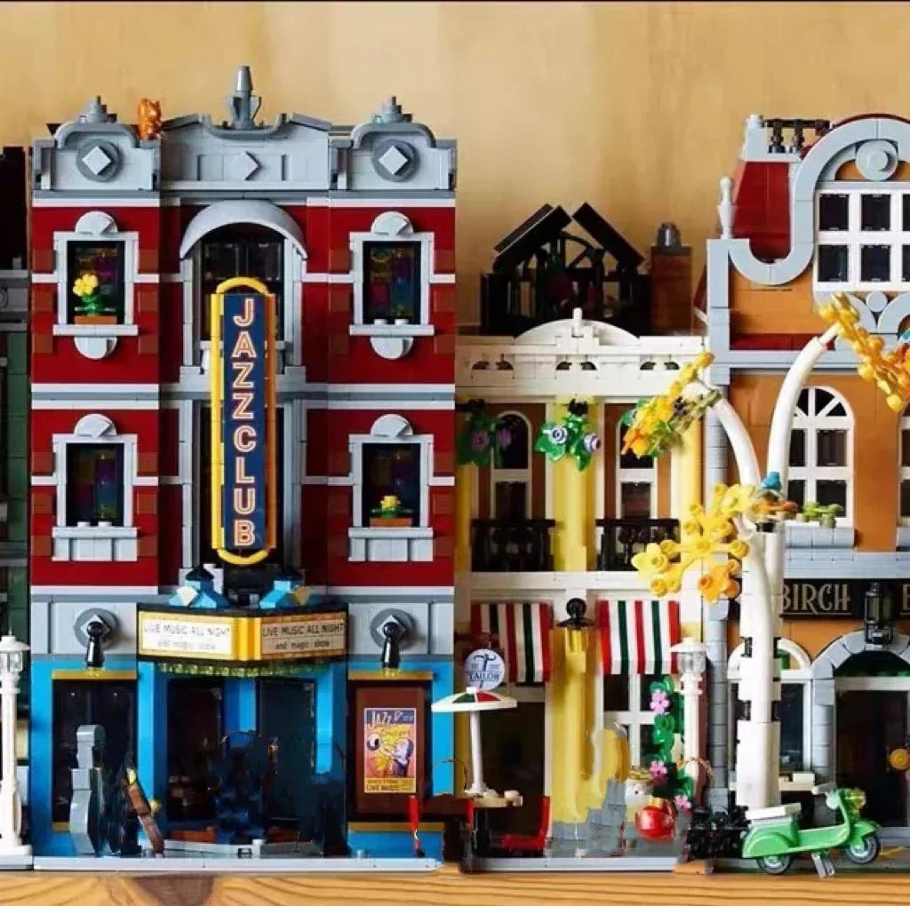 2899pcs Street View Creating Jazz Club & Pizzeria Shop Modular House Model 10312-Bricks Holiday Birthday Gifts