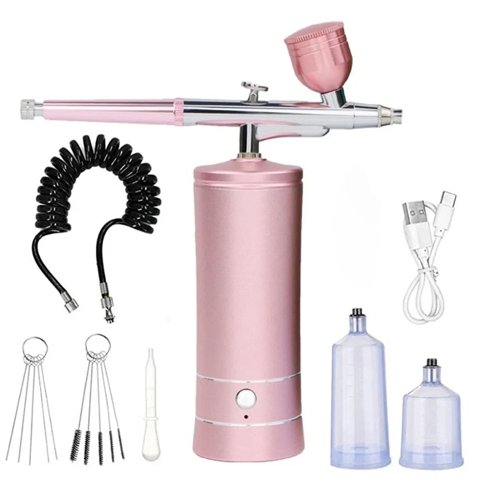 Airbrush Nail With Compressor Portable Air Brush Nails Compressor For Nail Art Paint Model Painting Crafts Wireless Spray Gun