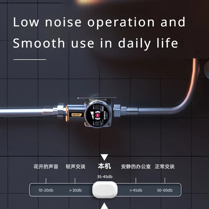 Deli Automatic Booster Pump Pipe Water Heater Intelligent Frequency Conversion Pump 60/100W Supercharger Safety Pump DL-ZYB60-J1