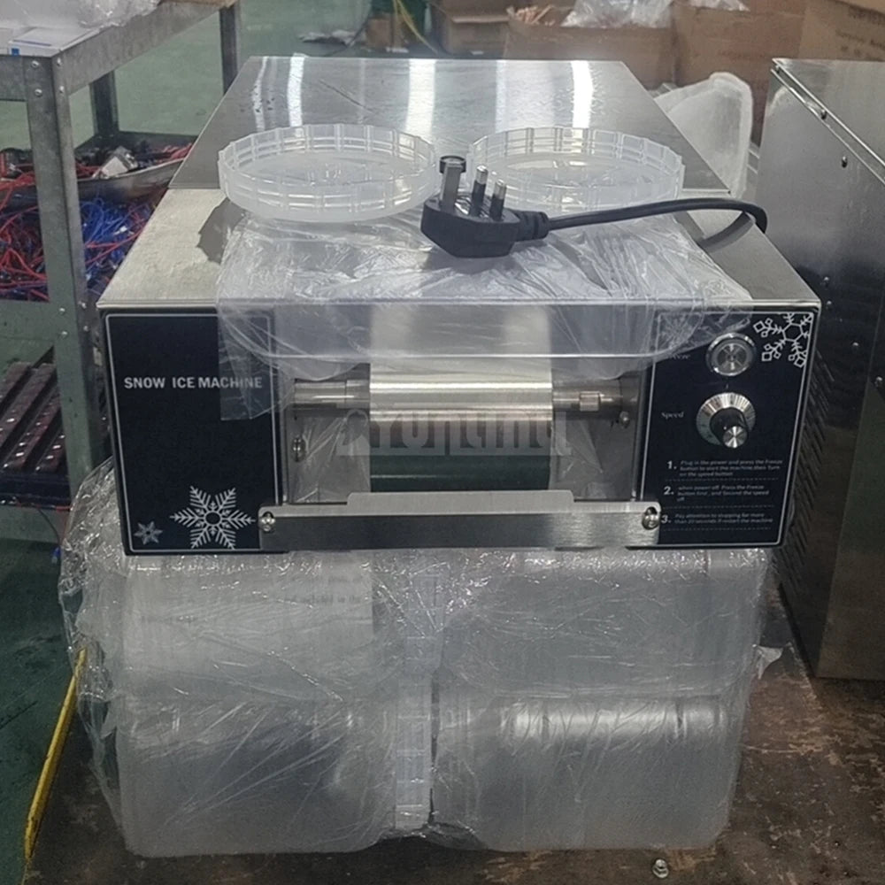 120KG/24H Korean Snowflake Ice Machine Small Snow Continuous Cooled Milk Mango Bingsu Shaver Smoothie Crusher 110V 220V
