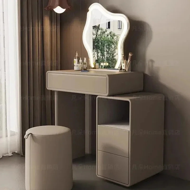 Postmodern Gray Vanity Table Storage Aesthetic Cabinet Drawers Dresser Organizer Salon Beauty Salon Penteadeira Hotel Furniture