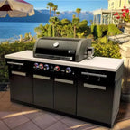 Customized Industrial Compact Outdoor Kitchen Set Gas Grill & Storage Cabinet for Small Patio & Apartment Balconies